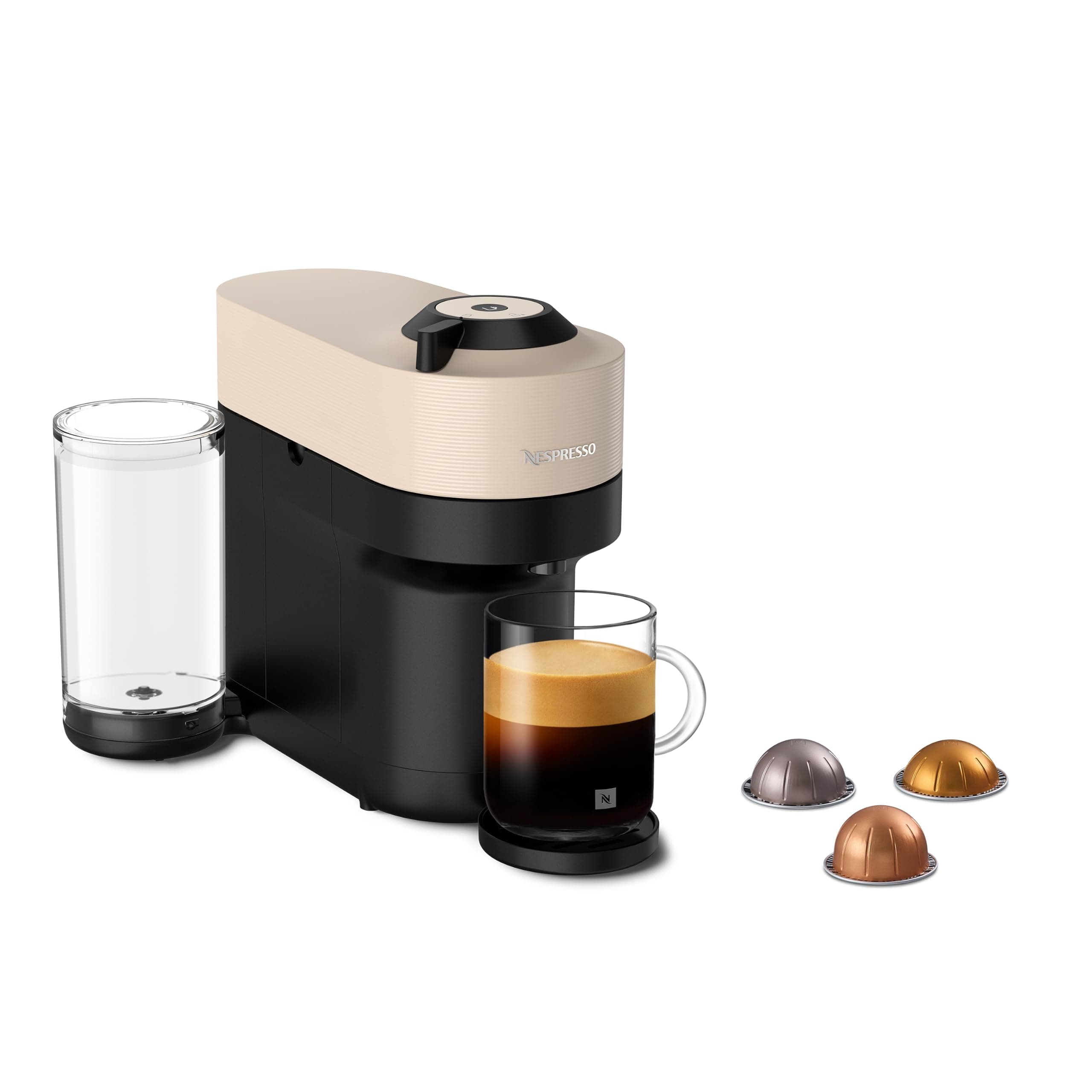 Nespresso Cafetera Vertuo POP Beige con 12 Cápsulas de Regalo