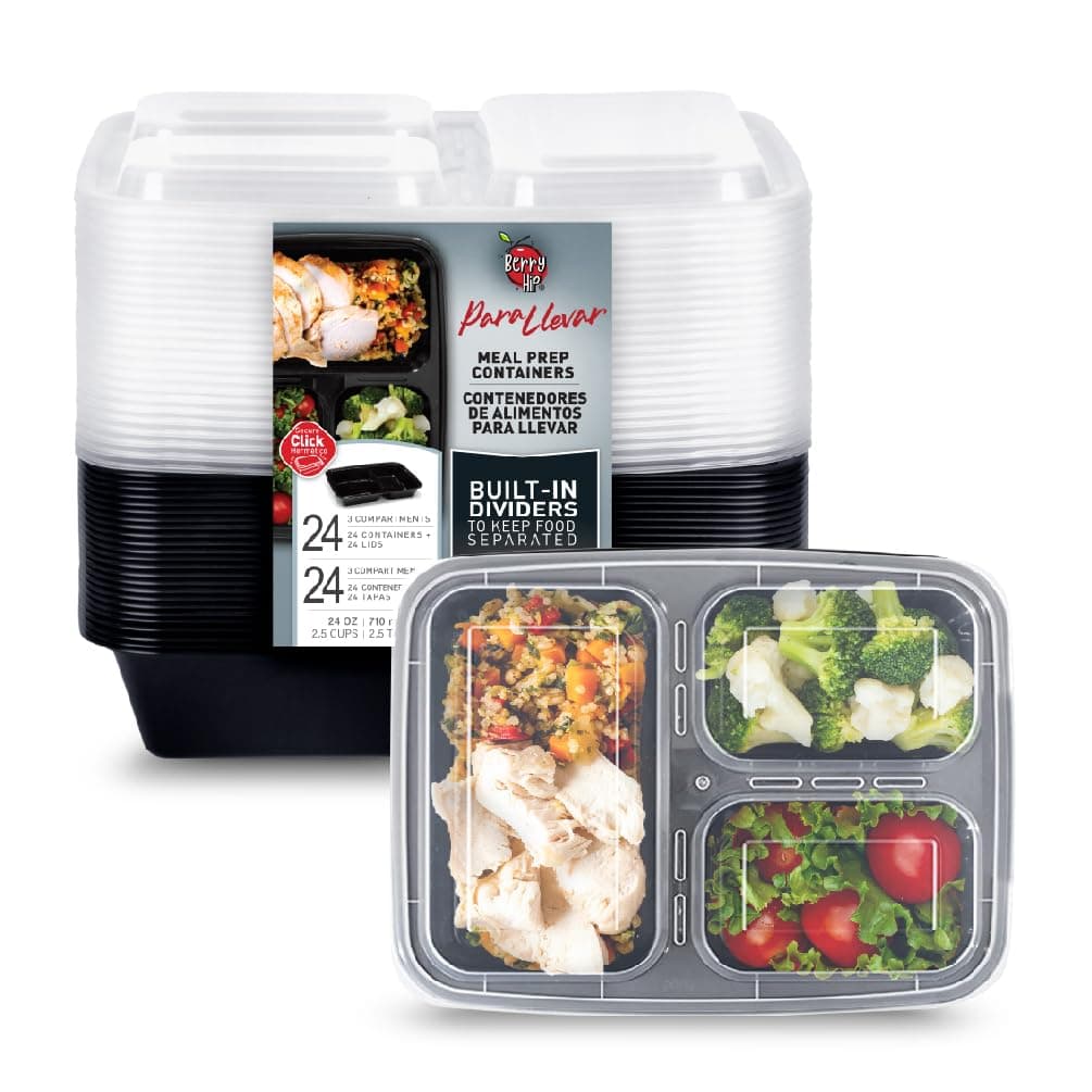 Berry Bloom 24 Contenedores para Alimentos Reutilizables de 710 ml (24 oz)