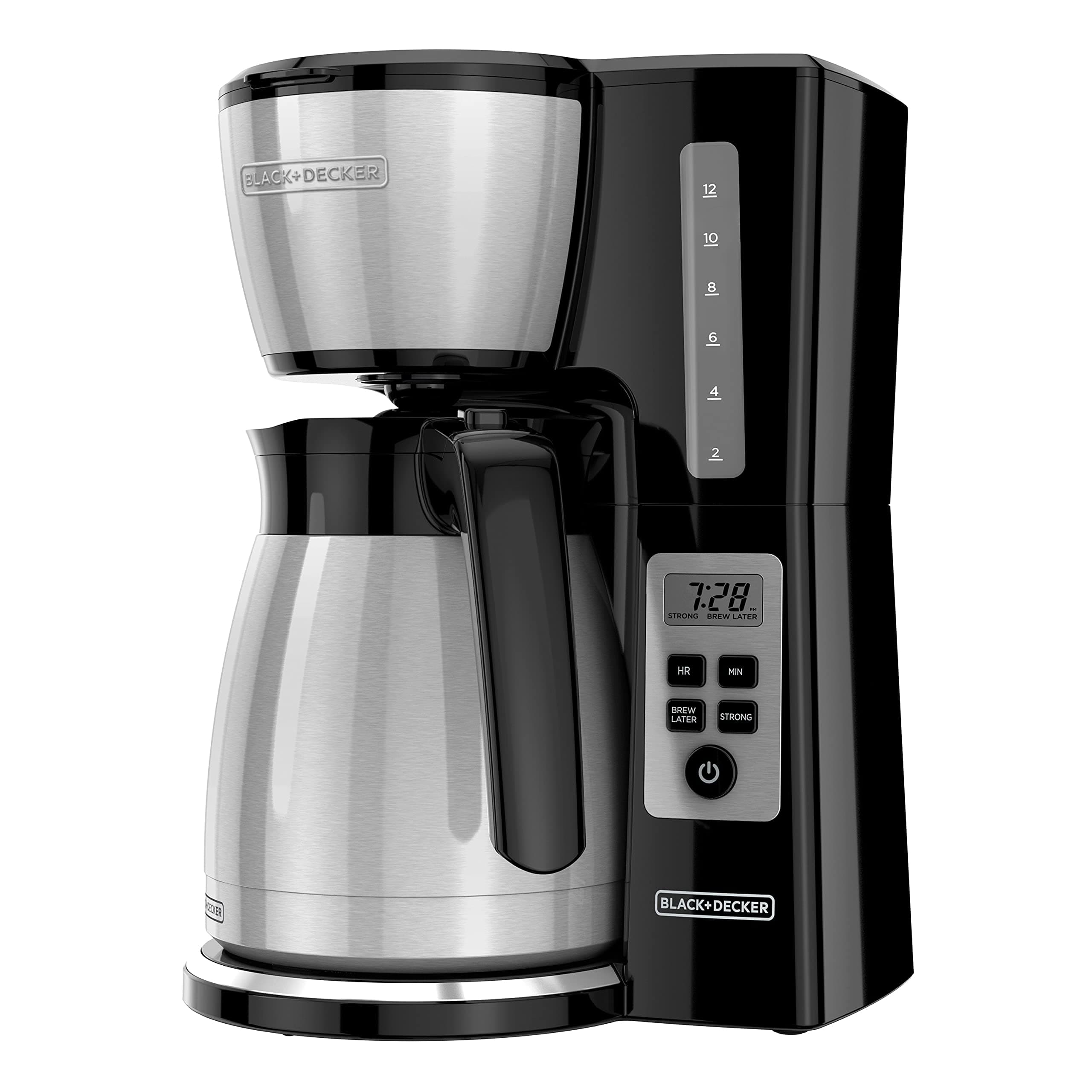BLACK+DECKER - Cafetera térmica programable de 12 tazas