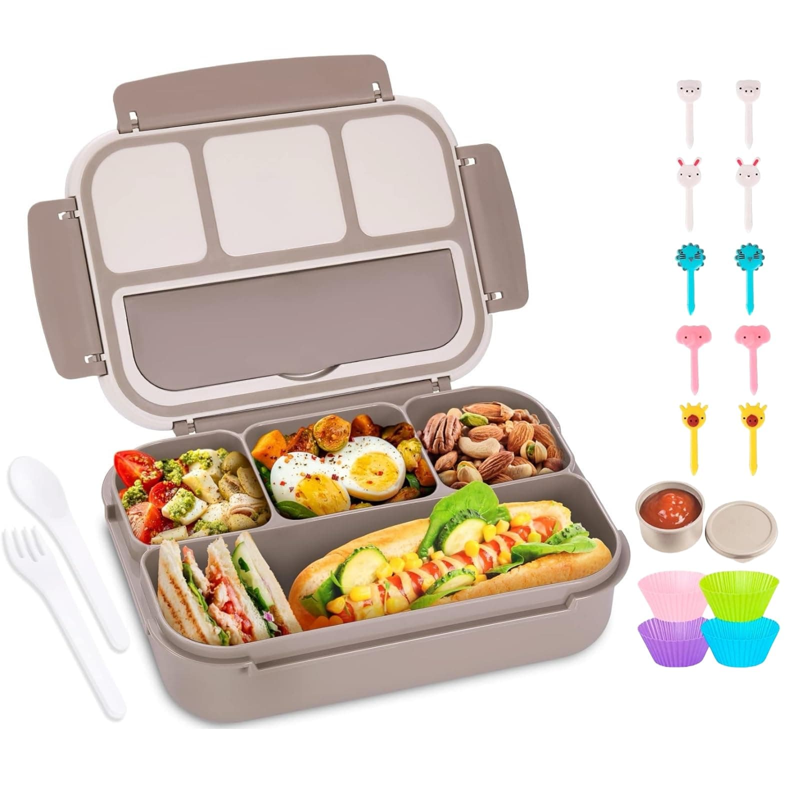Bento Box, Fiambrera Lonchera para Adultos, Caja de Almuerzo de Estudiante, 1300 ml-4